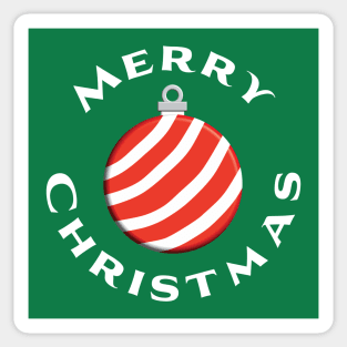 Merry Christmas Red and White Ornament Sticker